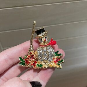 Snowman Brooch
